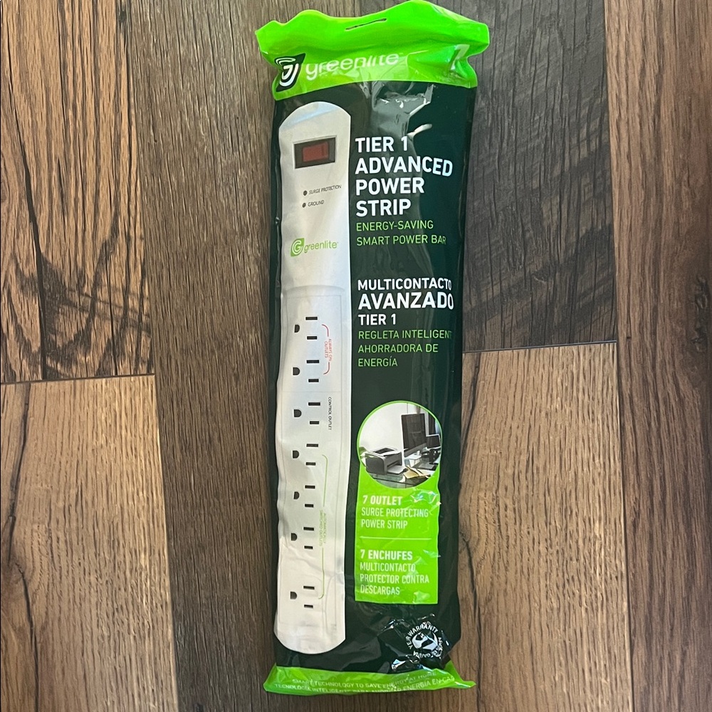 Greenlite Tier 1 Advanced Power Strip. 7 outlet surge protector.